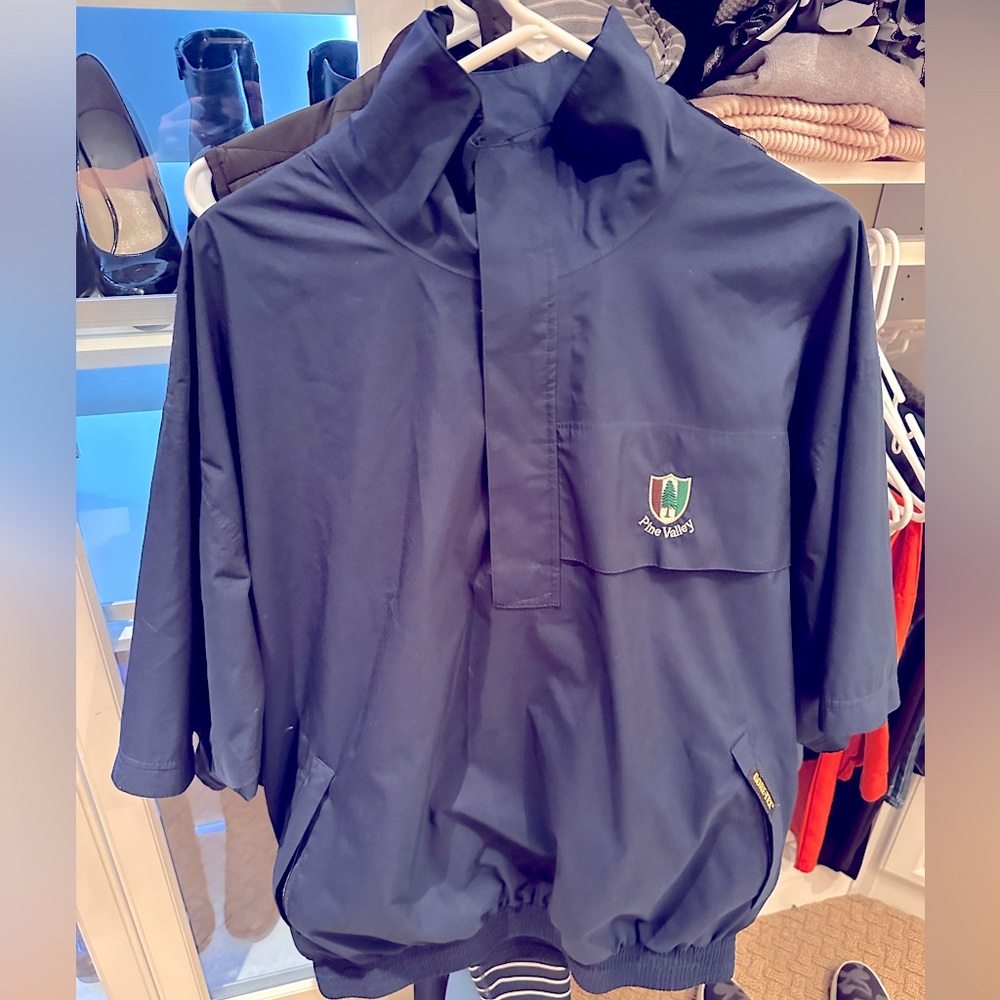 NEW ZERO RESTRICTION GORE-TEX XL NAVY 1/4 ZIP SS RAIN JACKET PINE VALLEY